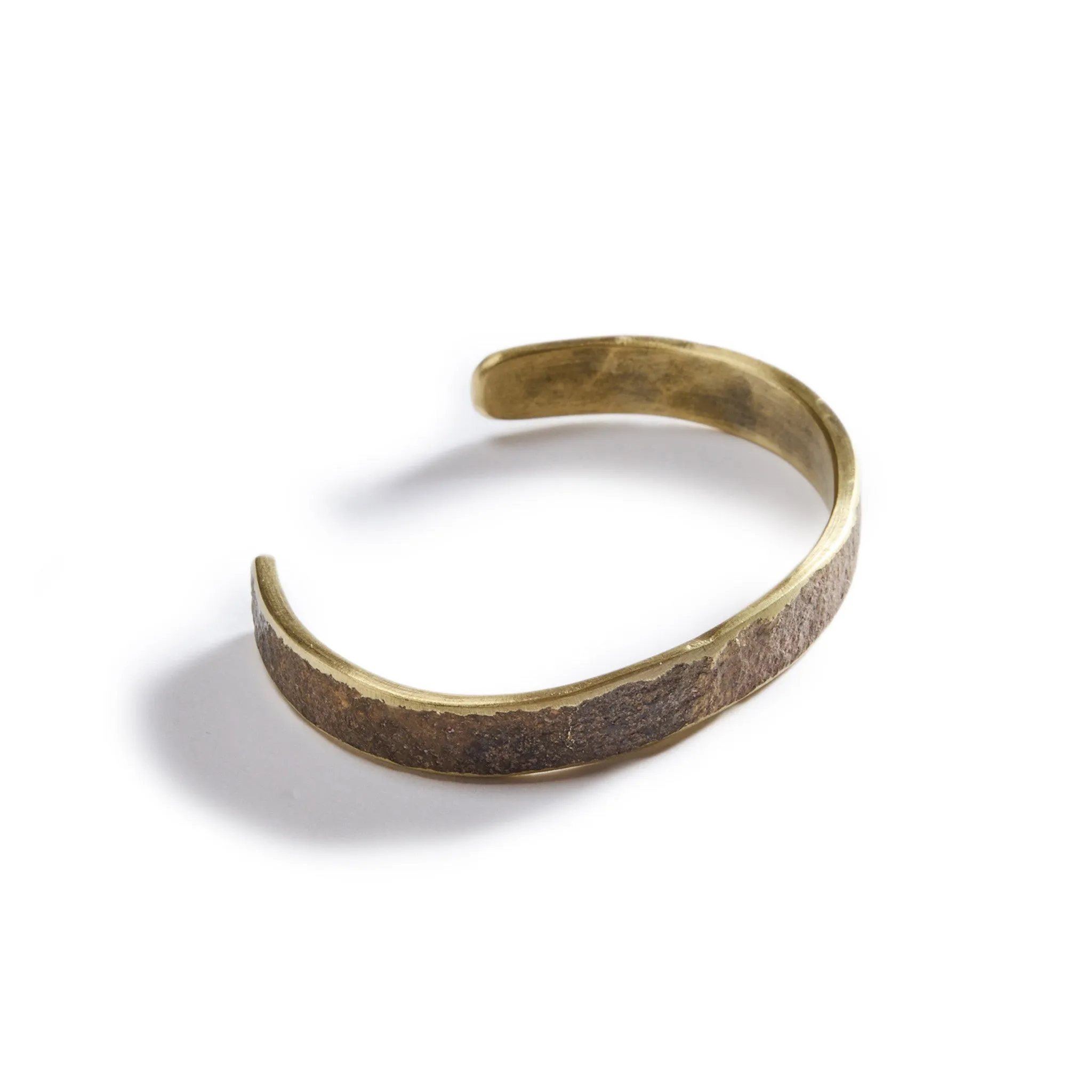 The Hammered Cuff in Brass