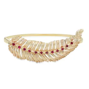 The Handcrafted Eagle Feather Precious Gem Cuff