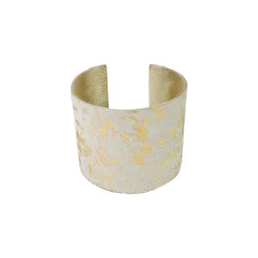 The Harlow Cream and Gold Cowhide Cuff Collection