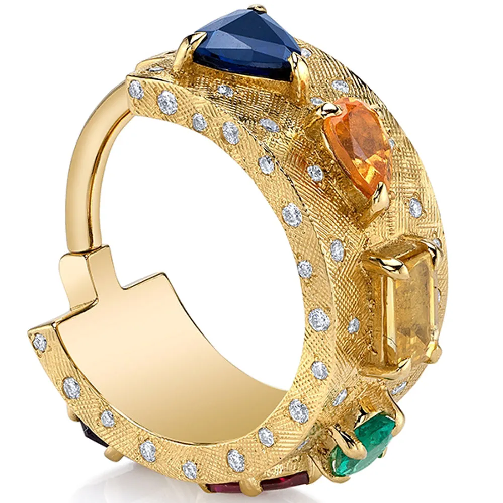 The Inevitable Cuff Hinge Ring in Gold with Genuine Gemstones