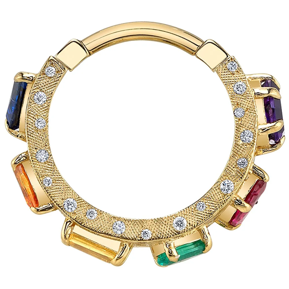 The Inevitable Cuff Hinge Ring in Gold with Genuine Gemstones