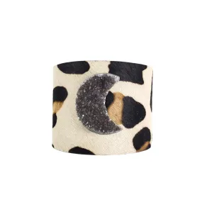 The Leanna Giraffe Druzy Cowhide Leather Cuff Collection