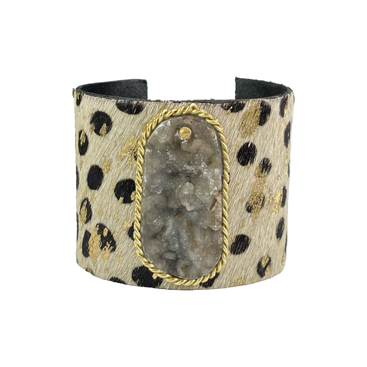 The Sysana Cheetah Print  Druzy Cuff Collection