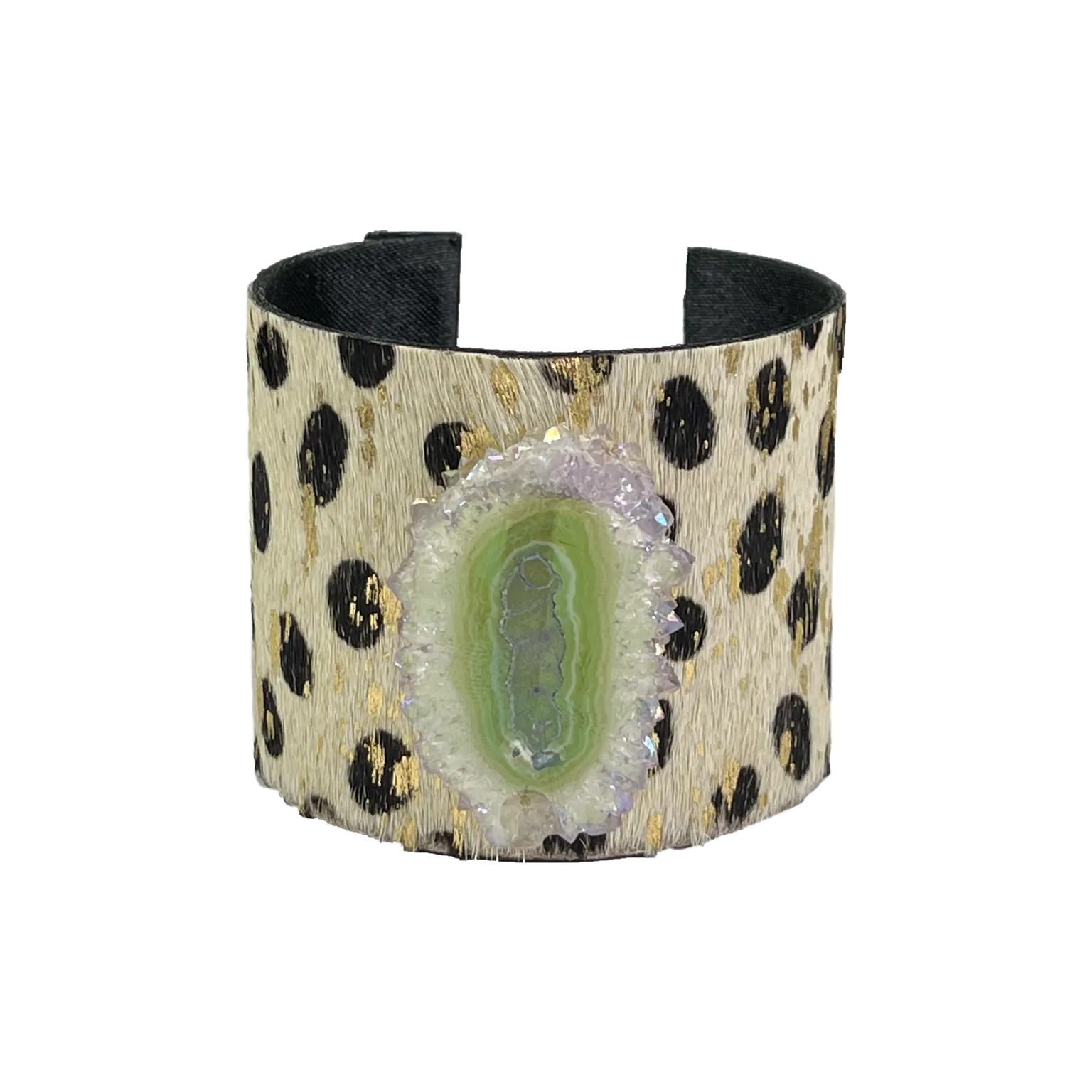 The Sysana Cheetah Print  Druzy Cuff Collection