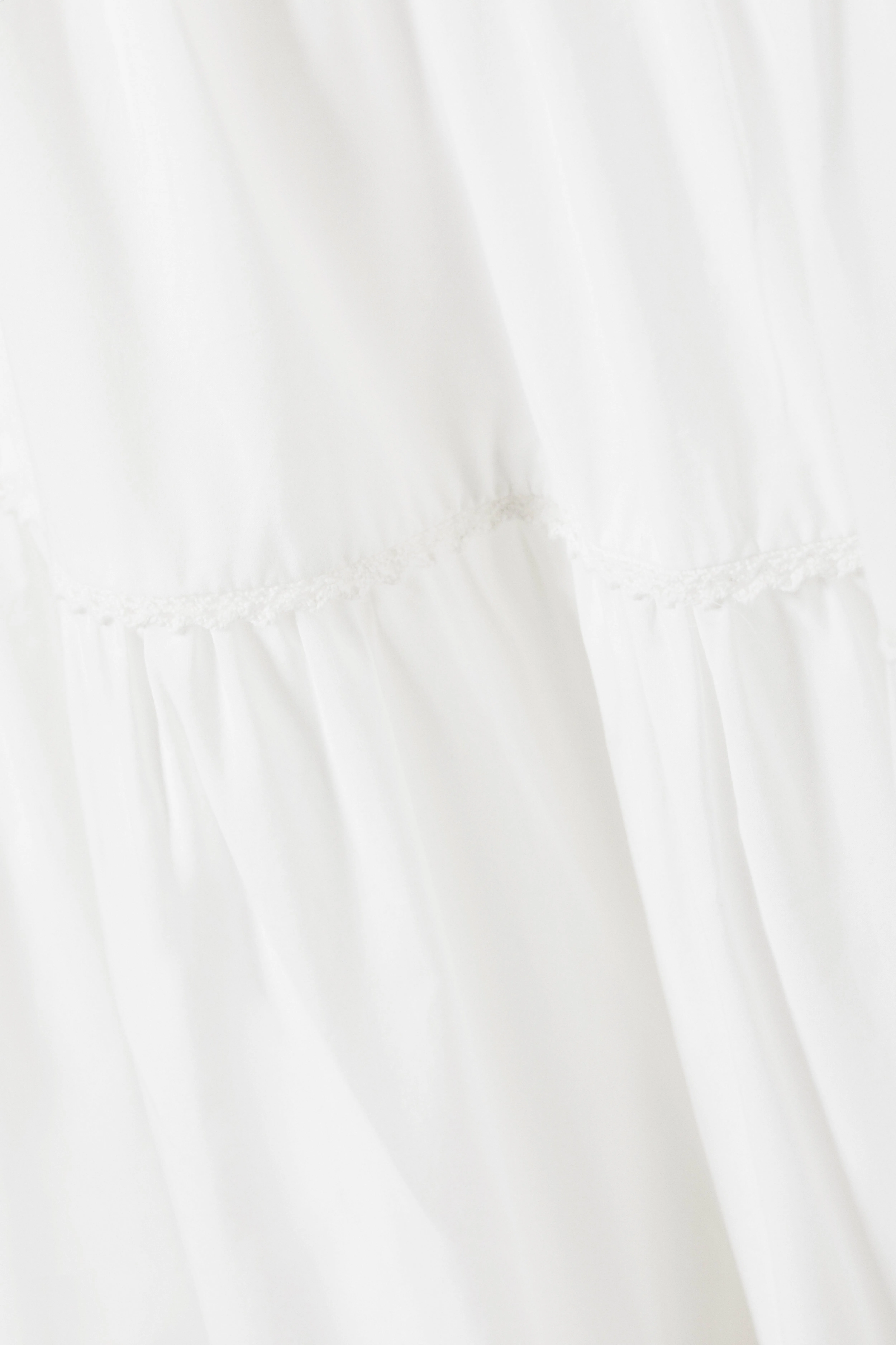 Tiered Midi Poplin Skirt - Low waist - Midi - White - Ladies | H&M GB