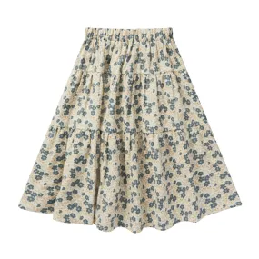 Tiered Midi Skirt - Indigo Blue Ditsy - FINAL SALE