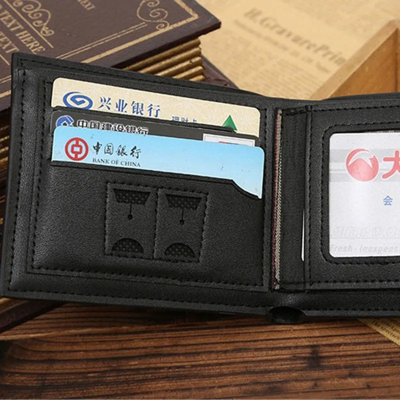 Wallet Men Luxury PU Leather Credit/ID Card Holder Black Purse Mini Wallet bolso masculino