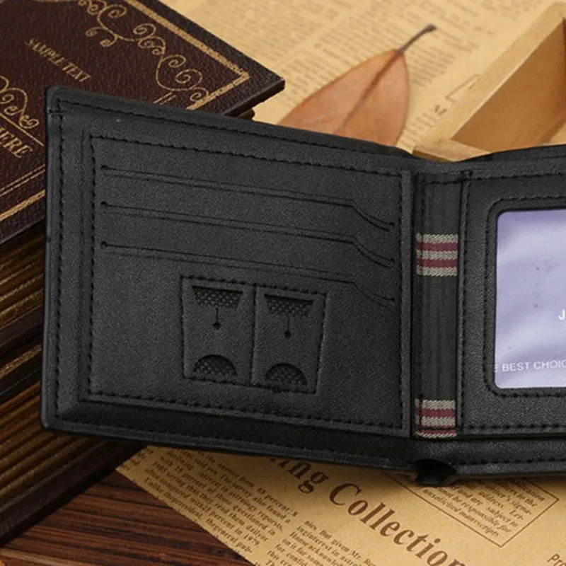 Wallet Men Luxury PU Leather Credit/ID Card Holder Black Purse Mini Wallet bolso masculino