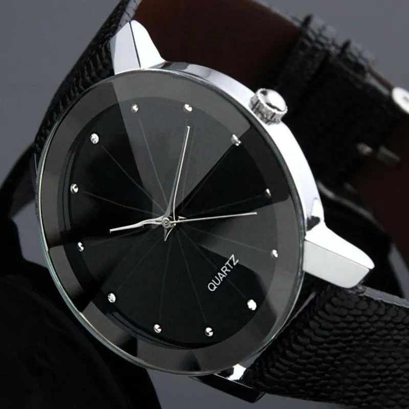 Watch Men Top Luxury Military Army Business Relogio Masculino Quartz Dial PU Leather Band Date Clock