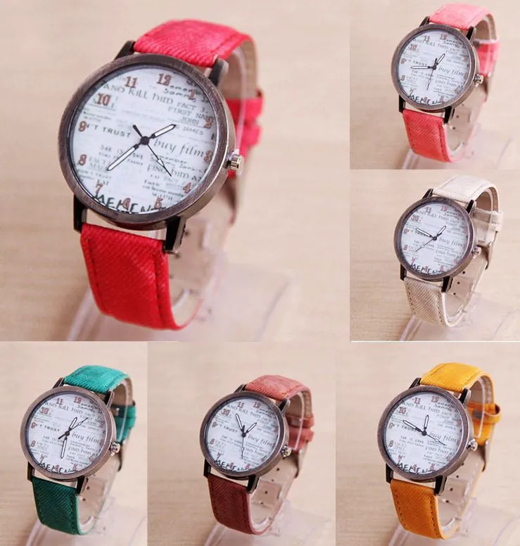 Watch spaper Design PU Leather Watch Women Men Quartz Hour Women Dress WristWatch