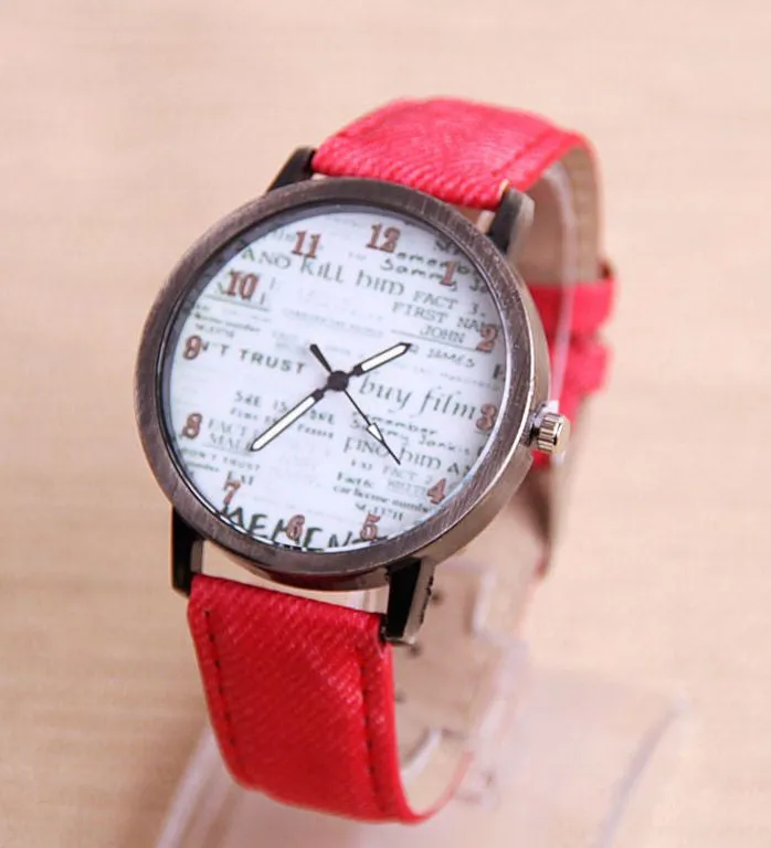 Watch spaper Design PU Leather Watch Women Men Quartz Hour Women Dress WristWatch