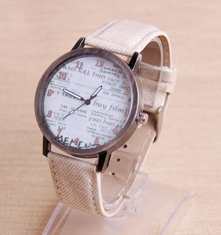 Watch spaper Design PU Leather Watch Women Men Quartz Hour Women Dress WristWatch