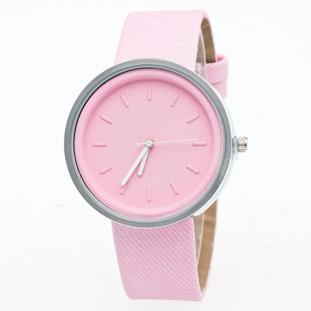 Women Dress Watch Simple Clock Relogio Feminino Pointer PU Leather Band Quartz Wrist Watch