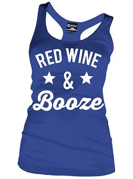 Women's Red Wine & Booze Racerback Tank