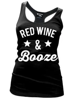 Women's Red Wine & Booze Racerback Tank