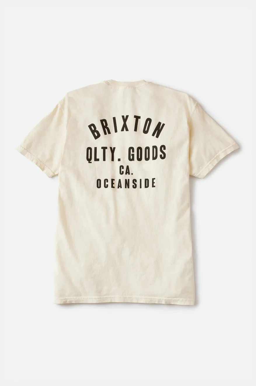 Woodburn Oceanside S/S Standard Tee - Cream/Black Garment Dye