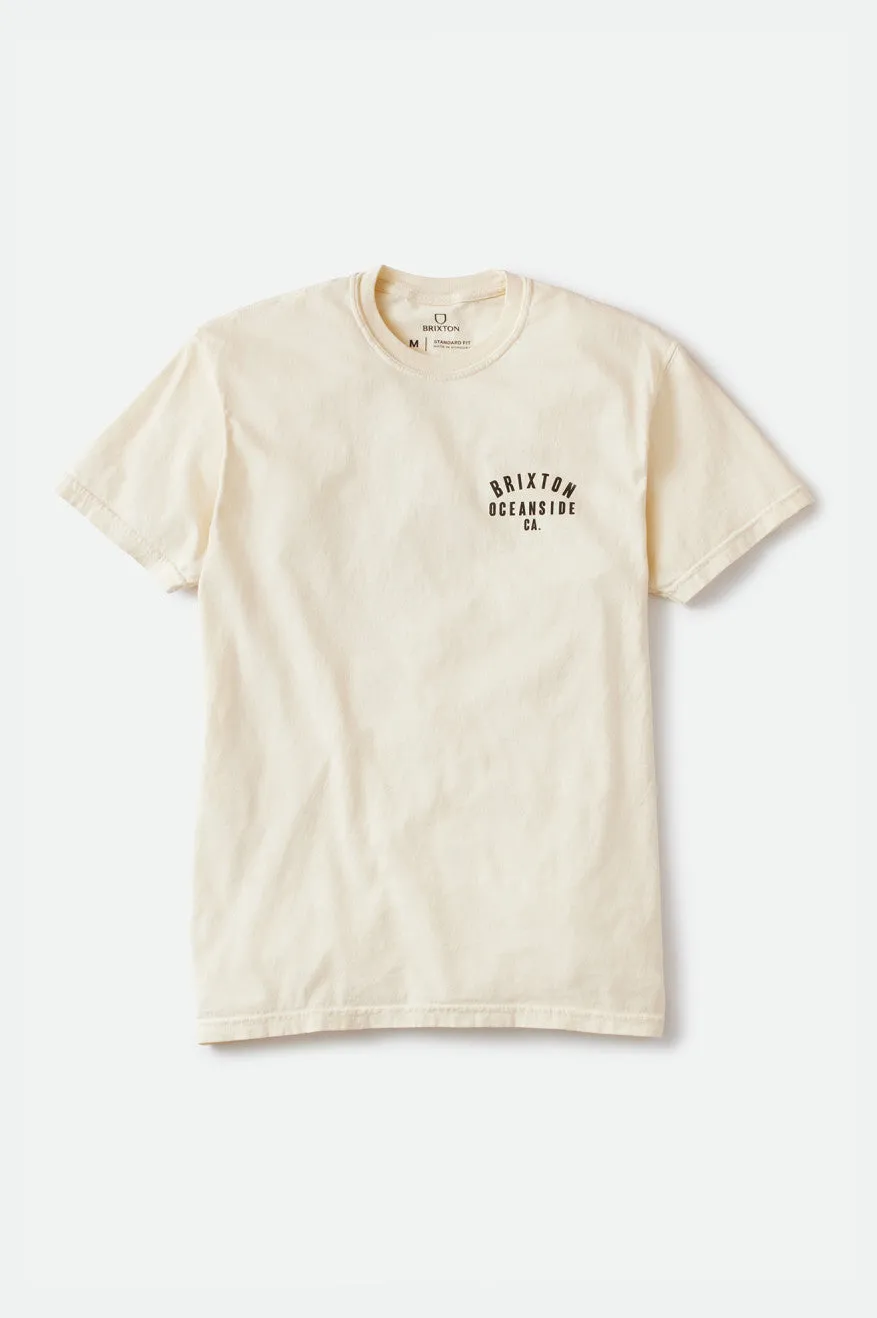 Woodburn Oceanside S/S Standard Tee - Cream/Black Garment Dye