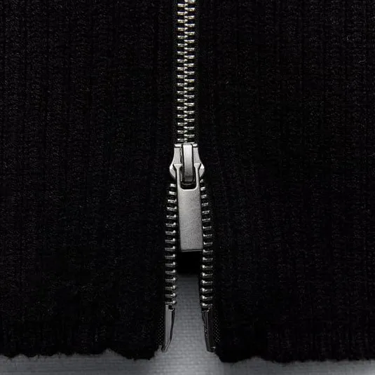 ZARA  |RIBBED KNIT TOP WITH ZIPPER